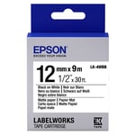 Epson LK-4WBB Fita de papel preto sobre branco 12mm (C53S654023) | EPSLK-4WBB