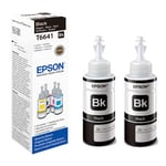 Epson T6641 Pack x2 garrafa de tinta preta | EPST6641x2