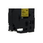 Q-Nomic TZe-FX611 fita flexível 6mm texto preto sobre amarelo (8M) | QNTZe-FX611