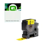 Q-Nomic 1805431 IND Rhino fita vinil preto sobre amarelo 24mm | QN1805431