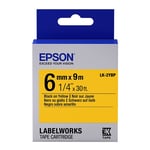 Epson LK-2YBP Fita preto sobre amarelo pastel 6mm | EPSLK-2YBP