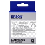 Epson LK-5TWN Fita branco sobre transparente 18mm (C53S655009) | EPSLK-5TWN