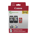 Canon PG-510/CL-511/GP-501 Multipack tinteiros e papel | CANB-PG510CL511PVP_R