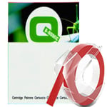 Q-Nomic S0898150 9mm Fita 3D branco sobre vermelho | QNS0898150