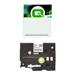 Q-Nomic TZe-FX241 fita flexível 18mm texto preto sobre branco (8M) | QNTZEFX241