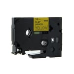 Q-Nomic TZe-631 fita 12mm texto preto sobre amarelo (8M) | QNTZe-631