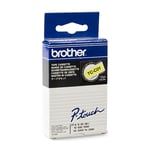 Fita Brother TC-C01 texto preto sobre amarela 12mm | BROTC-C01