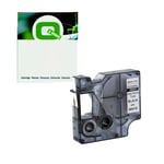 Q-Nomic S0718260 / 18051 termoretráctil preto sobre branco 6mm | QNS0718260