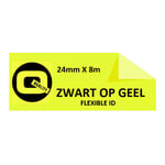 Q-Nomic TZe-FX651 Flexi ID fita preto sobre amarelo 24mm | QNTZEFX651