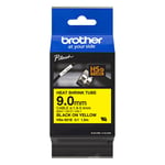 Brother HSe-621E fita de tubo termorretrátil preto sobre amarelo 9 mm | BROHSE621E