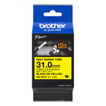 Brother HSe-661E fita de tubo termorretrátil preto sobre amarelo 31 mm | BROHSE661E