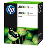 HP D8J44AE Pack 2 tinteiros 300XL tri-cor | HPD8J44AE