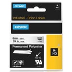 Dymo 1805440 fita de poliester PERMANENTE 6mm preto sobre transparente(5M) | 1805440
