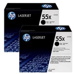 HP CE255XD Pack dois toners pretos HP 55X | HPB-CE255XD