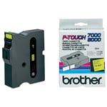 Brother TX-651 fita preta sobre amarelo 24mm | BROTX-651
