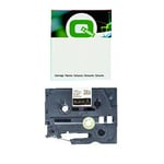 Q-Nomic TZe-R334 Fita dourada sobre preto de 12 mm | QNTZE-R334