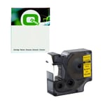 Q-Nomic S0718090 /18491 nylon flexível preto sobre amarelo 19mm | QNS0718090