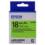 Epson LK-5GBF Fita preto sobre verde fluorescente 18mm (C53S655005) | EPSLK-5GBF