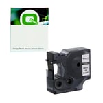Q-Nomic S0720910 / 45811 D1 poliéster texto branco sobre preto 19mm | QNS0720910