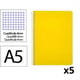 Pack Caderno Espiral | Quadriculado 4 mm | 90 g | Capa dura | Amarelo