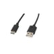 Cabo USB 2.0 Tipo C preto | 1,8 metros