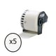 Pack x 5: Q-Nomic DK-22223 Etiqueta continua texto preto sobre branco 50x30,48M | QNB-DK-22223