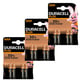 Pack x3: Duracell Plus AAA MN2400 Pilhas (4 unidades)