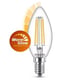 Philips lâmpada LED E14 vela filamento regulável luz quente 3.4W