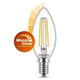 Philips lâmpada LED E14 vela filamento regulável luz quente 2.5W | 25W