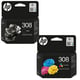 Pack HP 308 tinteiro preto + cor (original) | HPB-308