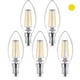 Pack x5: Lâmpada Philips LED E14 | Filamento | Vela | Luz quente | 4,3W