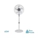 Ventilador de pé | 43 cm | Branco/cinzento