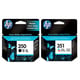 HP 350 + 351 Pack tinteiros preto e cor | HPB-SD412EE