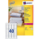 Avery L7654-100 etiquetas de endereço | 4000 etiquetas | 45,7 x 25,4 mm