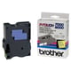Fita Brother TX-C51 texto preto sobre amarelo fluorescente 24mm | BROTXC51
