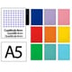 Caderno espiral A5 | Quadriculado 4 mm | 90 g | Capa dura | Variedade de cores