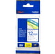 Brother TZe-233 fita 12mm texto azul sobre branco (8M) | BROTZE233
