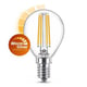Philips lâmpada LED E14 P45 filamento luz quente regulável 2,5W | 25W