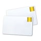 Magicard CR80 Cartões PVC brancos com selo HoloPatch dourado | 500 unidades | BRAMA-322002