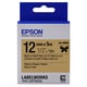 Epson LK-4KBK Fita acetinada preto sobre dourado 12mm (C53S654001) | EPSLK-4KBK