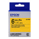 Epson LK-2YBP Fita preto sobre amarelo pastel 6mm | EPSLK-2YBP