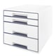 Caixa de gavetas Leitz 5213 WOW | Branco/Cinzento | 4 gavetas