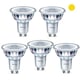 Pack x5: Lâmpada Philips LED GU10 | Luz quente | 4,6W | 2700K