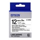 Epson LK-4WBW Fita preto sobre branco fixação forte 12mm (C53S654016) | EPSLK-4WBW