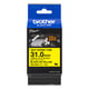 Brother HSe-661E fita de tubo termorretrátil preto sobre amarelo 31 mm | BROHSE661E