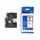 Brother TZe-N231 - 12 mm fita NO laminada preto / branco (8 m) | BROTZEN231