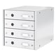 Gavetas arrumação Leitz 6049 WOW | Branco metalizado | 4 gavetas
