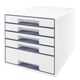 Gavetas arrumação Leitz 5214 WOW | Branco/Cinzento| 5 gavetas