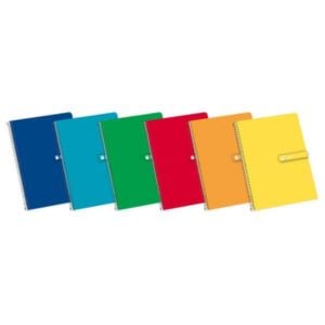 Enri Caderno espiral fólio | Quadriculado 4 mm 60 g Capa dura Sortido