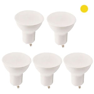 Pack x5: Lâmpada LED GU10 | Luz quente | 6W